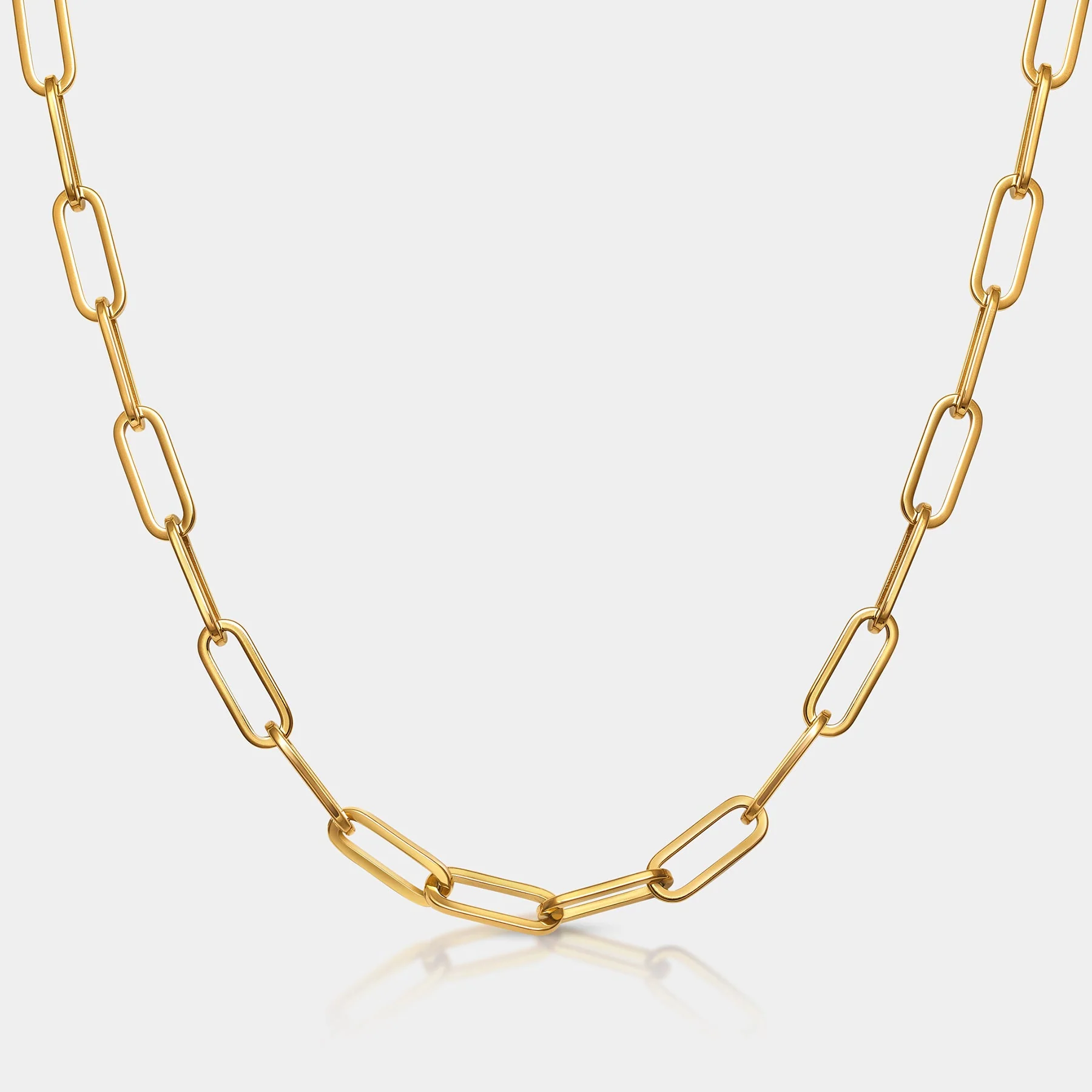 Paperclip Necklace Gold W